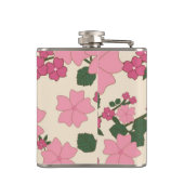 Mooie Roze Bloemmotief Heupfles (Achterkant)