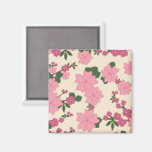 Mooie Roze Bloemmotief Magneet (Voorkant / Achterkant)
