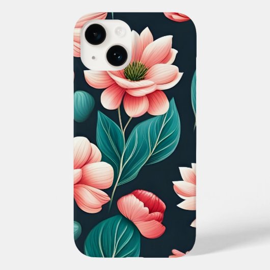 Mooie roze bloempatroon Case-Mate iPhone case (Achterkant)