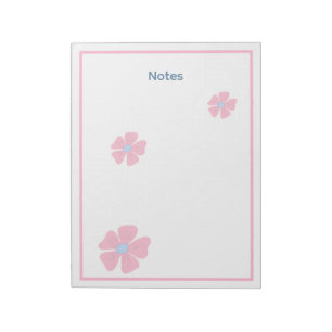Mooie Roze Bloemrand Notities Notitieboek Notitieblok
