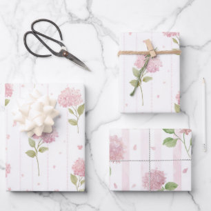 Mooie Roze Bloemrijke Bruidsdouche Inpakpapier Vel