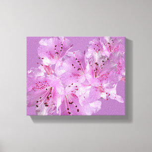 Mooie roze bloesem bloemrijke mooie chique stijlvo canvas afdruk