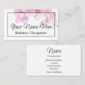 Mooie roze bloesems waterverf visitekaartje (Voorkant / Achterkant)