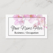 Mooie roze bloesems waterverf visitekaartje (Voorkant)