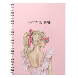 Mooie Roze Blonde Meisje Notitieboek