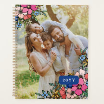 Mooie Roze Blush Blauwe Bloemen Familie Foto