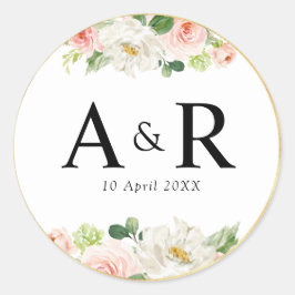 Mooie roze blush bloesem bruiloft sticker