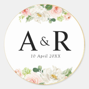 Mooie roze blush bloesem bruiloft sticker