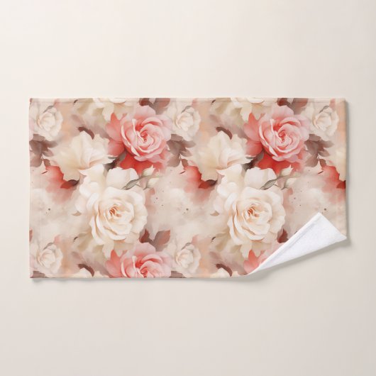 Mooie Roze Blush Cream Roos Bloemig Bad Handdoek (Handdoek)