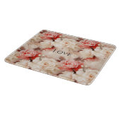 Mooie Roze Blush Cream Roos Bloemig Snijplank (Hoek)