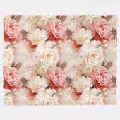 Mooie Roze Blush Cream Roze Bloem Fleece Deken (Voorkant (Horizontaal))