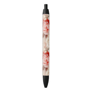 Mooie Roze Blush Cream Roze Bloem Zwarte Inkt Pen