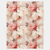 Mooie Roze Blush Crème Roos Bloem Fleece Deken (Voorkant)