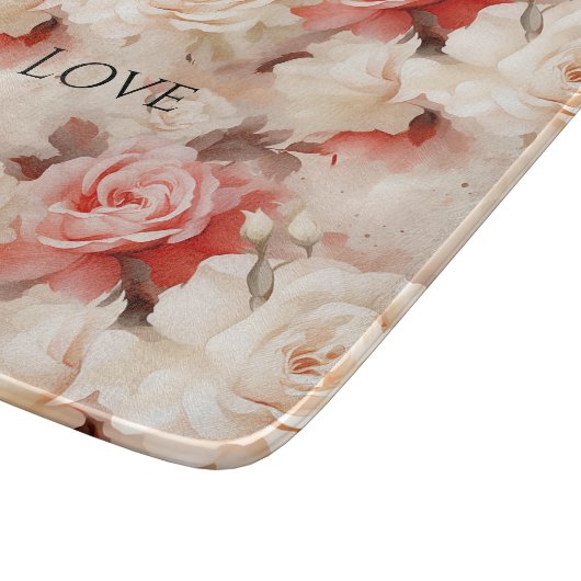 Mooie Roze Blush Crème Roos Bloem Snijplank (Hoek)