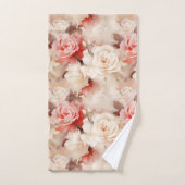 Mooie Roze Blush Crème Roos Bloemig Bad Handdoek (Handdoek)