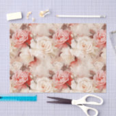 Mooie Roze Blush Crème Roos Bloemige Bruiloftsdouc Tissuepapier (Craft)