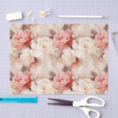 Mooie Roze Blush Crème Roze Bloemige Bruiloft Fees Tissuepapier (Craft)