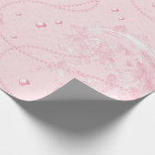 Mooie Roze Blush Elegante Parels Bruiloft Cadeaupapier (Hoek)