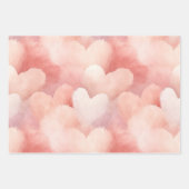 Mooie Roze Blush Harten Bloemen Verjaardag Inpakpapier Vel (Voorkant 3)