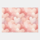 Mooie Roze Blush Harten Bloemen Verjaardag Inpakpapier Vel (Voorkant)
