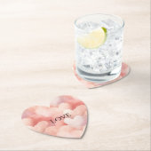 Mooie Roze Blush Harten Liefde Kartonnen Onderzetters (Insitu)