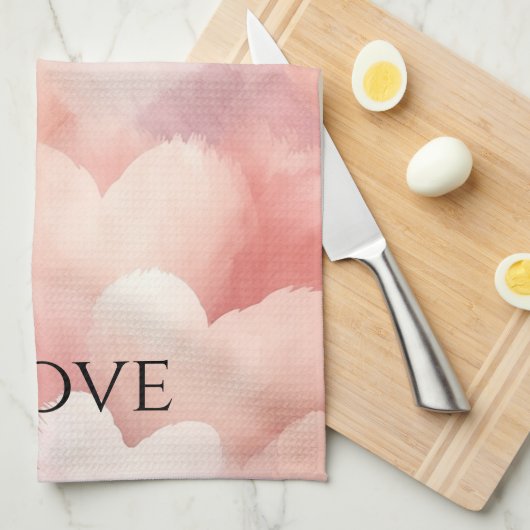 Mooie Roze Blush Harten Liefde Theedoek (Quarter Fold)