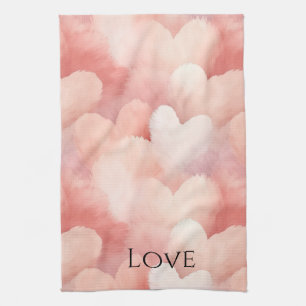 Mooie Roze Blush Harten Liefde Theedoek