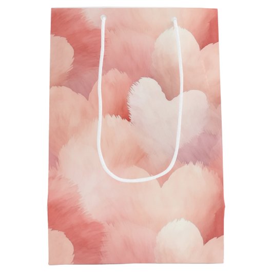 Mooie Roze Blush Harten Medium Cadeauzakje (Achterkant)