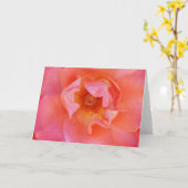 Mooie roze Blush Roos art Note Card Kaart (Gele Bloem)