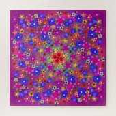 Mooie Roze Boho Bloemen Legpuzzel (Horizontaal)