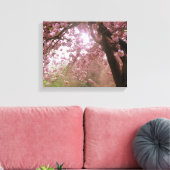 Mooie roze boombladerdoek. canvas afdruk (Insitu (Woonkamer))