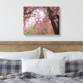 Mooie roze boombladerdoek. canvas afdruk (Insitu (Slaapkamer))
