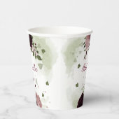 mooie roze bordeauxrode bloemen groen papieren bekers (Rechts)