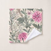 Mooie Roze Botanische Bad Handdoek (Wasdoekje)