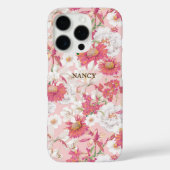 Mooie Roze Botanische Bloementuin Naam Custom Case-Mate iPhone Case (Achterkant)