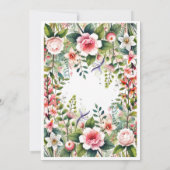 Mooie Roze Botanische Verjaardagslunch  Kaart (Achterkant)