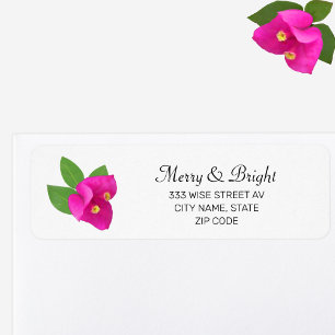 Mooie Roze Bougainvillea Bloem Etiket