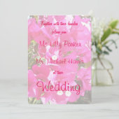 Mooie Roze Bougainvillea Print Wedding Kaart (Staand voorkant)