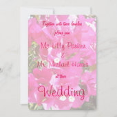 Mooie Roze Bougainvillea Print Wedding Kaart (Voorkant)