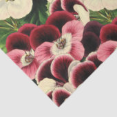 Mooie roze Bourgogne Cream Geranium Botanical Tissuepapier (Detail)