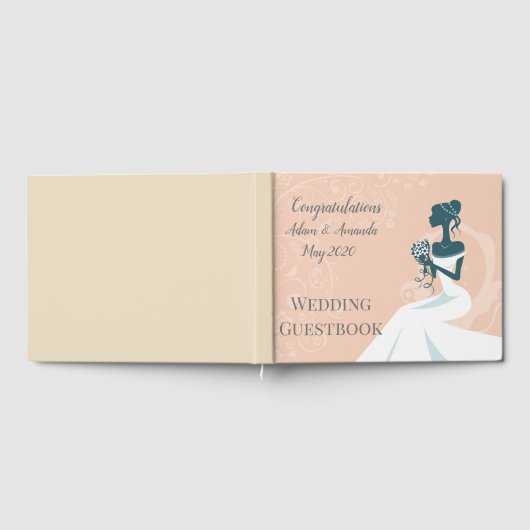 Mooie roze bruidbruiloft gastenboek (Volledig)