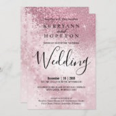 Mooie Roze Bruiloft - Uitnodiging (Voorkant / Achterkant)
