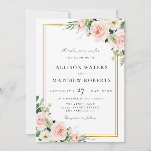 mooie roze brutale trouwuitnodiging kaart (Voorkant)