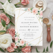 mooie roze brutale trouwuitnodiging kaart