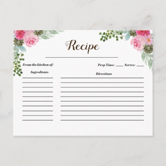 Mooie Roze Cactus Receptkaart Briefkaart (Voorkant)