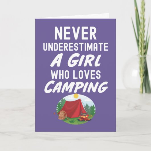 Mooie Roze Camping Kaarten Voor Baby Meisjes Kinde (Voorkant)