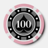 Mooie roze casino poker chips voor gokken plezier (Achterkant)