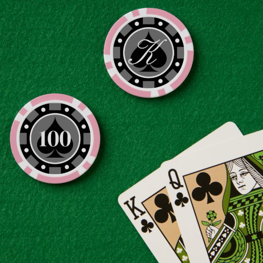 Mooie roze casino poker chips voor gokken plezier (Pokertafel (Dubbel))