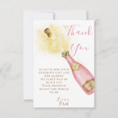 Mooie roze Champagne Bruisende Brunch Verjaardagsf Bedankkaart (Voorkant)