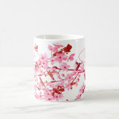 Mooie roze Cherry Blossom Floral Custom Koffiemok (Center)